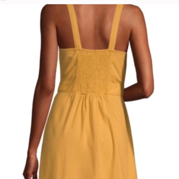 a.n.a. A New Approach Gold Button Up Linen Midi Blend Dress Size Medium NWT - Picture 2 of 11